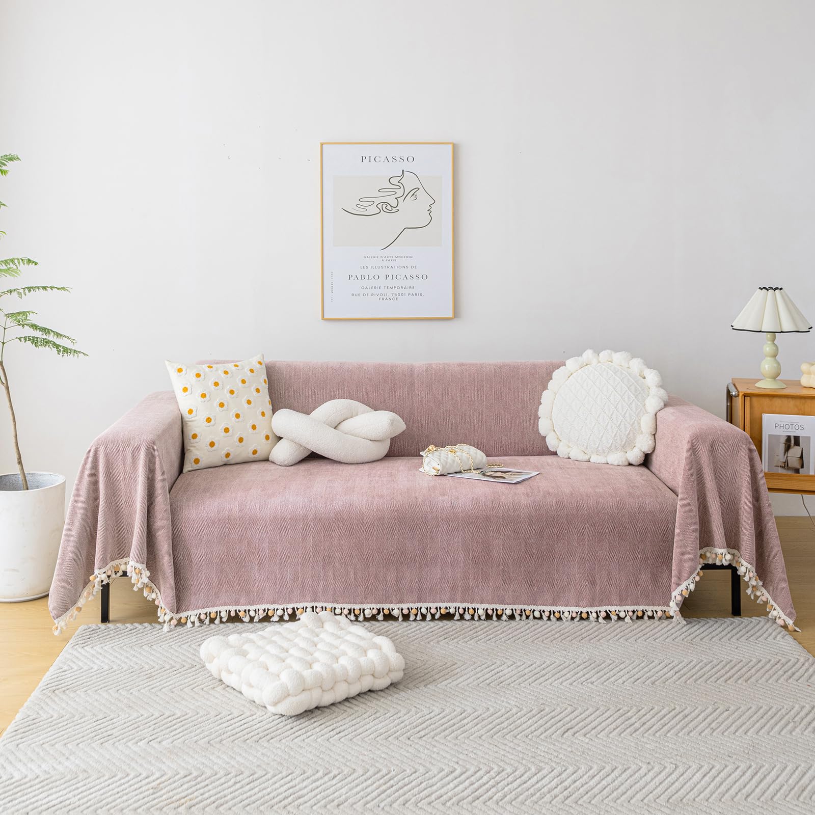 Amazon.com: HANDONTIME Soild Couch Covers for Dogs Pink-Purple